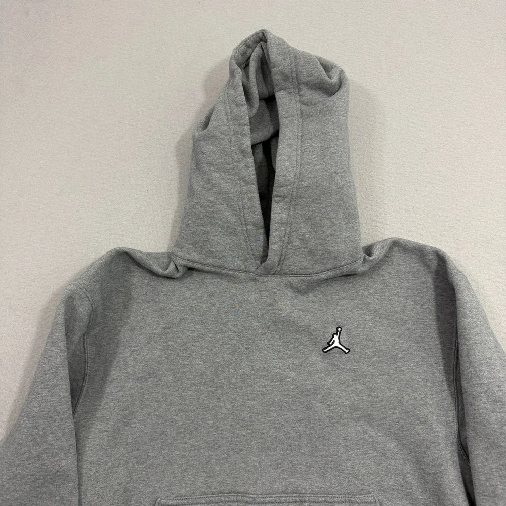 Jordan Hoodie Mens Large Gray Jumpman Essentials Pullover DA9818-091 Fleece